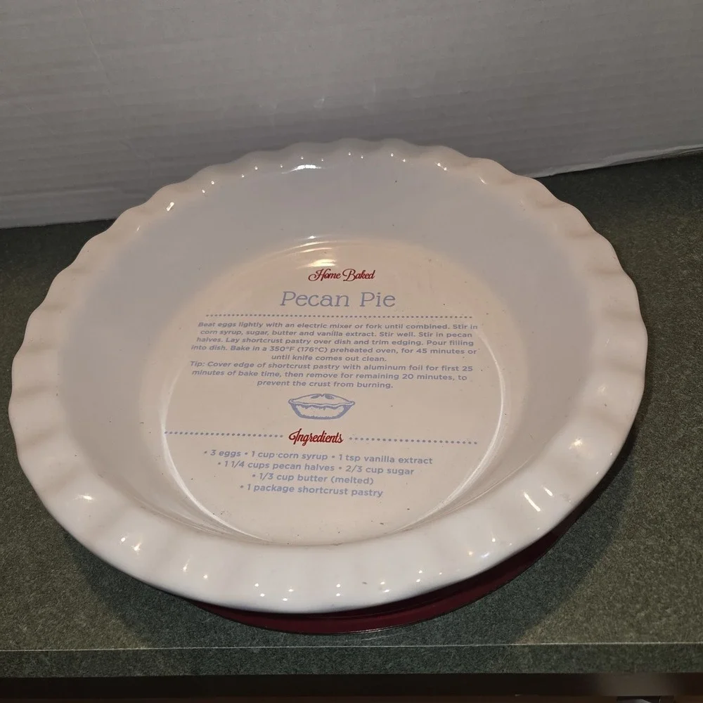 Masterclass Premium Collection Ceramic Pecan Pie Dish Deep Red Ruffled 10